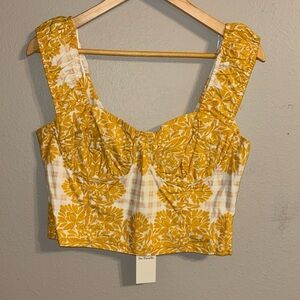 Du Paradis crop patterned tank top size Medium